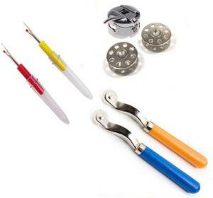 Crafts Haveli 3 Items Combo : 2 Seam Ripper, 2 Tracing Wheel & 1 Case 2 Bobbin Sewing Kit