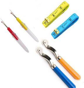 Crafts Haveli 3 Items Combo : 2 Seam Ripper, 2 Tracing Wheel & 2 Measuring Tape Sewing Kit