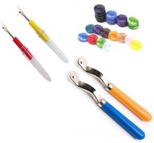 Crafts Haveli 3 Items Combo : 2 Seam Ripper, 2 Tracing Wheel & 20 Multi Button Sewing Kit