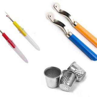Crafts Haveli 3 Items Combo : 2 Seam Ripper, 2 Tracing Wheel & 3 Thimble Sewing Kit