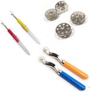 Crafts Haveli 3 Items Combo : 2 Seam Ripper, 2 Tracing Wheel & 4 Bobbin Sewing Kit