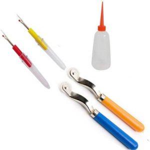 Crafts Haveli 3 Items Combo : 2 Seam Ripper, 2 Tracing Wheel & Machine Oil Sewing Kit