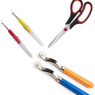 Crafts Haveli 3 Items Combo : 2 Seam Ripper, 2 Tracing Wheel & Scissor Sewing Kit