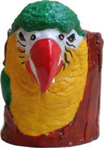 Store of Collectibles Handmade Parrot Face Designed Resin pots, Amazing & Trendy Return Gifts, Office, Home and Garden Decorative Succulent pots, Imported Collections Without Plant Decorative Showpiece - 11 cm (Polyresin, Multicolor)