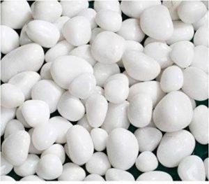 OrchidWala WHTPEBBL1KG Polished Round, Asymmetrical Marble Pebbles (White 1 kg)