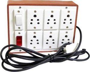 Ganpati Extension Board Heavy Duty Cable 9 Meter Wire with 6 Anchor Socket and 1 Anchor Switch and 1 Indicator with 3 Pin Plug Set of - 1 6 Socket Extension Boards (Orange, 9 m)