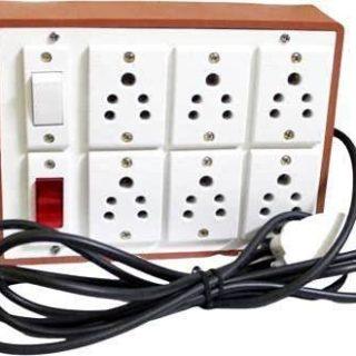Ganpati Extension Board Heavy Duty Cable 9 Meter Wire with 6 Anchor Socket and 1 Anchor Switch and 1 Indicator with 3 Pin Plug Set of - 1 6 Socket Extension Boards (Orange, 9 m)