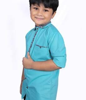Boys Solid Casual Blue Shirt