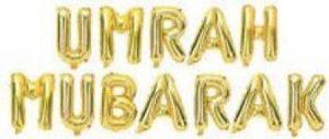 gorgeous moment Solid Umrah mubarak foil balloon for helium Balloon (Silver, Gold, Pack of 13)