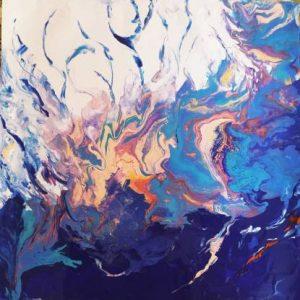 aaihiki c2-0005 Acrylic 16 inch x 16 inch Painting (With Frame)