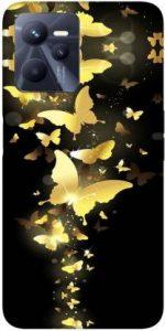 DIMALO Back Cover for realme C35 (Black, Gold, Silicon)