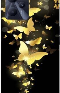 DIMALO Back Cover for realme C35 (Black, Gold, Silicon)