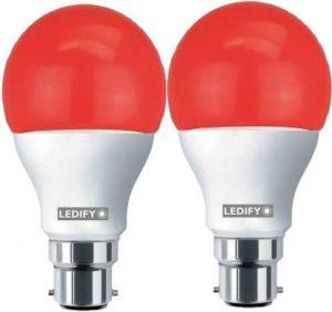 LEDIFY 9 W Round B22 LED Bulb (Red, Pack of 2)
