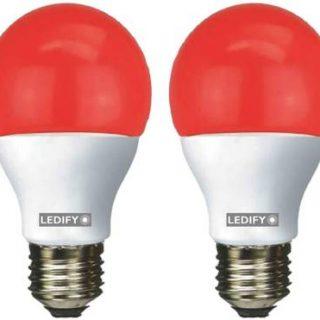 LEDIFY 9 W Round E27 LED Bulb (Red, Pack of 2)