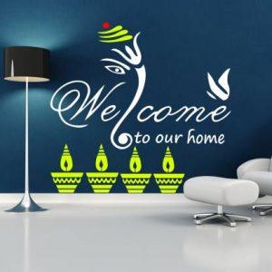 JAZZIKA Combo Wall Stencils Size- 13X13 & 16X24 Inch, (Special Offer- Buy This Combo Stencils and Get Pack of 1 Illustrious Diya and Welcome Gajanan DIY Reusable Design Wall Painting Stencil (Pack of 1, Illustrious Diya Design, Welcome Gajanan Design)