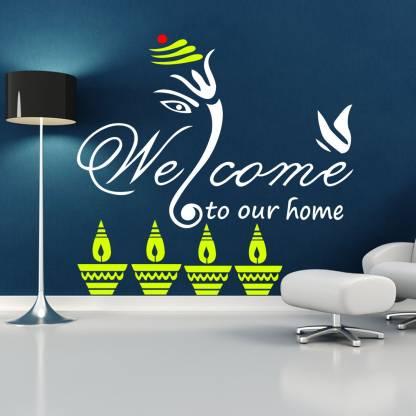 JAZZIKA Combo Wall Stencils Size- 13X13 & 16X24 Inch, (Special Offer- Buy This Combo Stencils and Get Pack of 1 Illustrious Diya and Welcome Gajanan DIY Reusable Design Wall Painting Stencil (Pack of 1, Illustrious Diya Design, Welcome Gajanan Design)