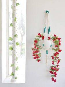 Hands To Heart Macrame Plant Hanger, Pot Holder, Indoor, Without Pot (Set of 2) Teal Plant Container Set (Pack of 2, Fabric)
