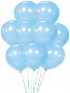 HARDATAR Solid Metallic Light Blue Pack of 50 Balloons for Birthday Anniversary Decoration Balloon (Blue, Blue, Pack of 50)