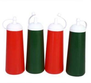 VIJAY EXPORT ketchup Bottles 250 ml (Pack of 4) Red,Green 250 ml Bottle (Pack of 4, Red, Green, Plastic)