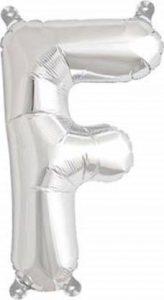 TERN Solid 16" inch Alphabet Letter Shape foil Balloon for Party Decoration (Silver- Letter F) Letter Balloon (Silver, Pack of 1)