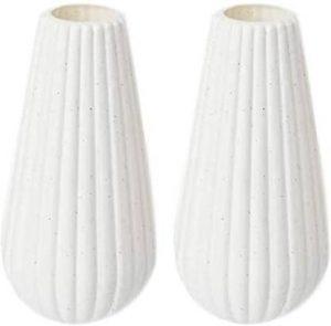 GOLDEN SPIRAL White Colored vase for Your Flowers for Home Decor ,Home Décor Pack,2 Plastic Vase (7.5 inch, White)
