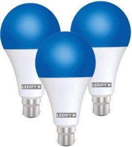 LEDIFY 9 W Round B22 LED Bulb (Blue, Pack of 3)