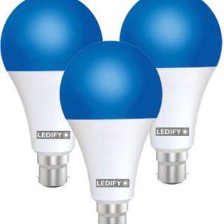 LEDIFY 9 W Round B22 LED Bulb (Blue, Pack of 3)