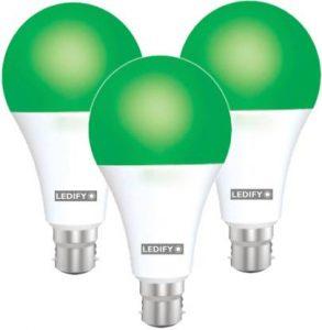LEDIFY 9 W Round B22 LED Bulb (Green, Pack of 3)