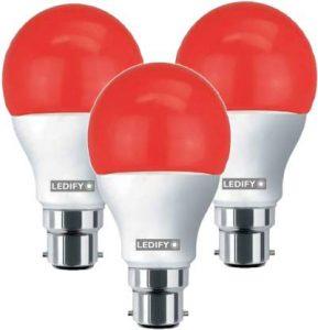 LEDIFY 9 W Round B22 LED Bulb (Red, Pack of 3)