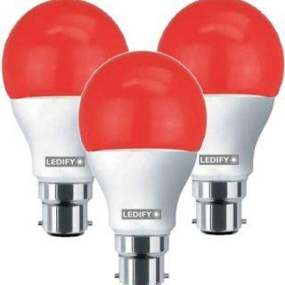 LEDIFY 9 W Round B22 LED Bulb (Red, Pack of 3)