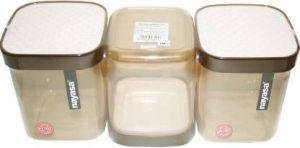 NAYASA fusion container beige - 1000 ml Polypropylene Grocery Container (Pack of 3, Beige)