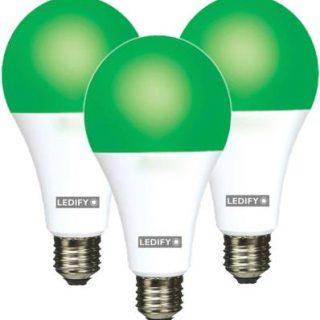 LEDIFY 9 W Round E27 LED Bulb (Green, Pack of 3)