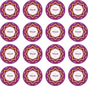 D2C Paper Gift Tags Happy Diwali Festival of Lights Printed Stickers Labels Self Adhesive Envelope Packaging Sticker Decorative Craft Sealing Labels Stickers Self-adhesive Paper Label (Multicolor)
