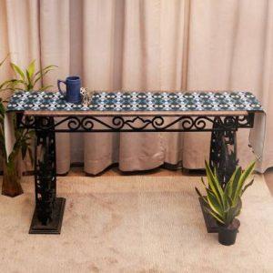 ZEBA Blue 30 cm Table Runner (Polyester, Canvas)