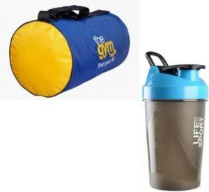 EMMKITZ sport bag for gym and travel sports with Gym 500 ml Shaker fitness kit Home Gym Kit