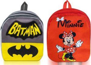 Toyswala Soft premium Quality Batman & Standing Minnie Bag for kids - 36 cm (Multicolor) School Bag (Multicolor, 14 L)