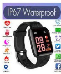 Ykarn Trades AQ411/ID116 PRO HEART RATE SLEEP TRACKER SMART WATCH BLACK(PACK OF 1) Smartwatch (Black Strap, free)