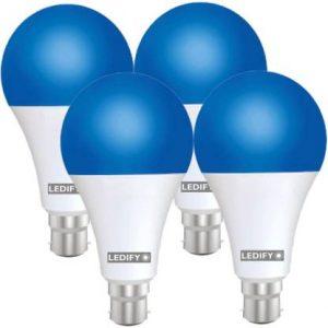 LEDIFY 9 W Round B22 LED Bulb (Blue, Pack of 4)