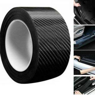 PRTEK Carbon Fiber Car Sticker Anto Door Trunk Protective Strip Auto Door Threshold Door Sill Plate