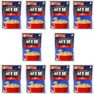 ACT II Classic Salted Flavour 3 Minutes Popcorn,Each 40g ( 400g , Pack of 10) Classic Salted Popcorn (400 g, Pack of 10)