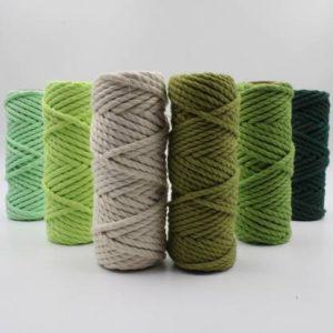 Ananta 3 Ply/Twisted Macrame Cotton Cord/Dori(4mm,10 Mtr)Thread for Macrame Each Color