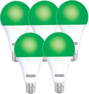 LEDIFY 9 W Round B22 LED Bulb (Green, Pack of 5)