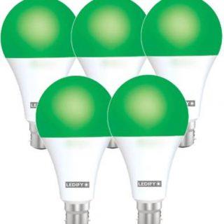 LEDIFY 9 W Round B22 LED Bulb (Green, Pack of 5)