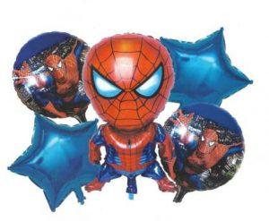 Stylewell Printed Set of 5 Pcs Multicolor Spider Man for Children Birthday Parties 3D Foil Balloon (Multicolor, Pack of 5)