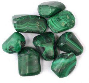 REIKI CRYSTAL PRODUCTS 100% Natural MalachiteCrystal Tumble Stone 50gm Polished Asymmetrical Crystal Stone (Green 50 g)