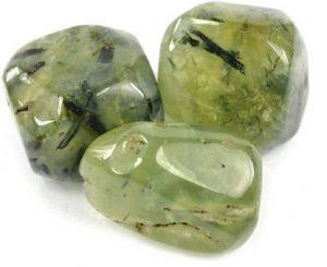 REIKI CRYSTAL PRODUCTS 100% Natural Phrehnite / EpidotCrystal Tumble Stone 50gm Polished Asymmetrical Crystal Stone (Green 50 g)