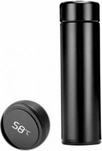 Dreamshop Vacuum Flasks Temperature Display Stainless Steel Water Bottle 500 ml Bottle (Pack of 1, Black, Steel)