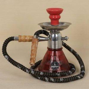 10 inch Glass, Ceramic Hookah (Red)