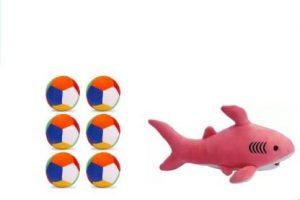 KPN 6pc soft ball and Pink shark - 30 cm (Multicolor)