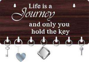 SAVA Beautiful Wooden Key Holder Design 88 Wood Key Holder (7 Hooks, Brown)
